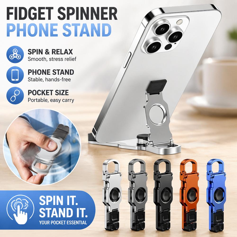 Desk Accessories - Metalowy Fidget Spinner Uchwyt na Telefon