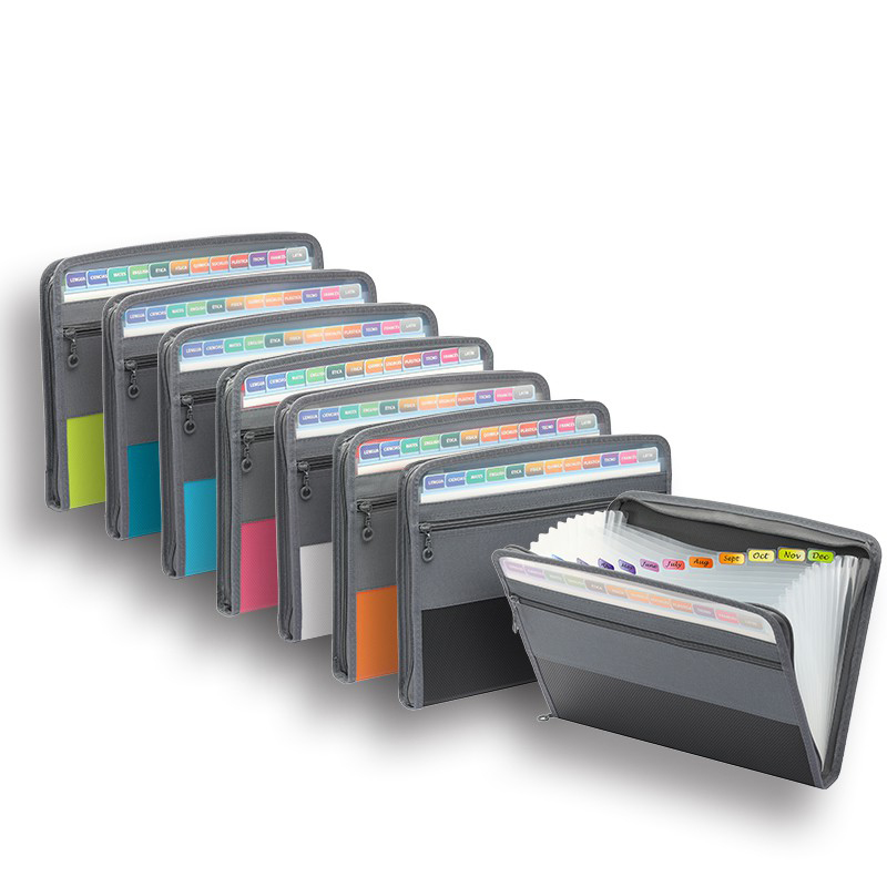 Expandable Accordion File Folder 13 Pockets - Organizer na dokumenty akordeonowe z bezpiecznym