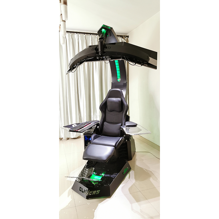Office Furniture - Regulowane Krzesło Gamingowe z Funkcją Masażu
