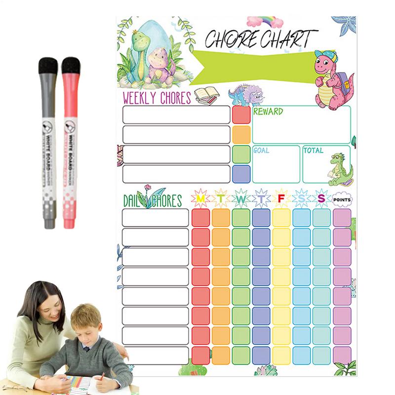 Kids Magnetic Reward Chart Board - Magnetyczna Tablica Obowiązków Tygodniowy Wizualny Plan