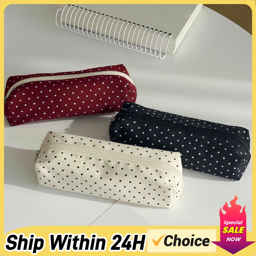 Uroczy piórnik w kropki, estet – Aesthetic Large Pencil Case Pouch recenzja i cena
