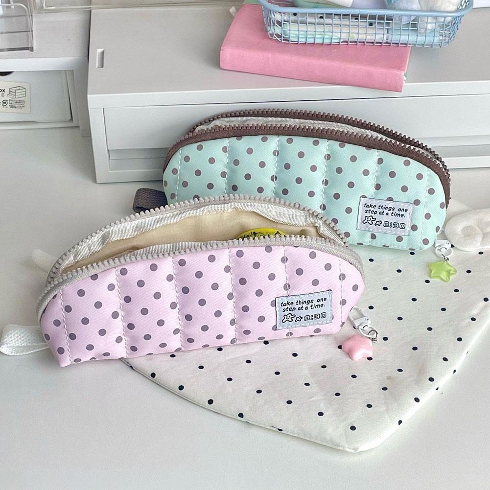 Estetyczny piórnik w kropki, p – Aesthetic Large Pencil Case Pouch recenzja i cena