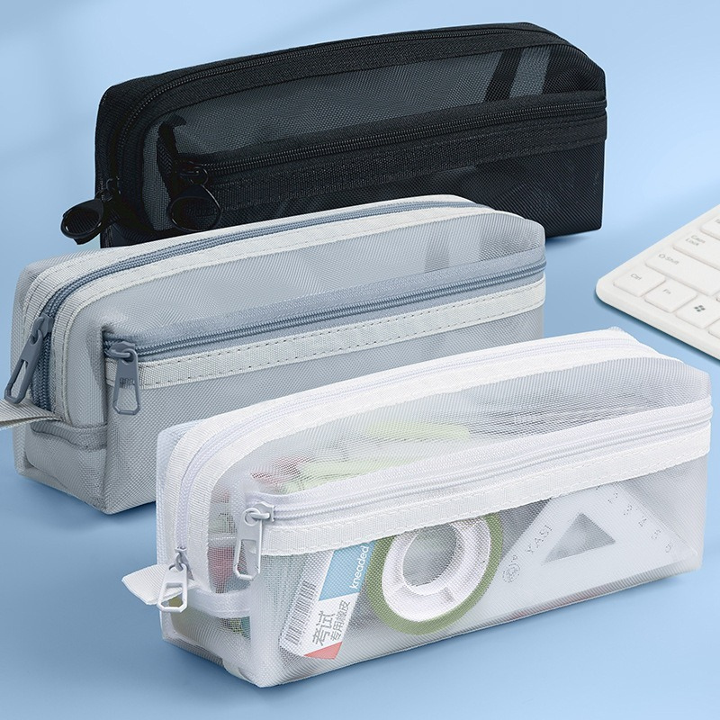 Dwukomorowy Przezroczysty Piór – Clear Mesh Pencil Pouch For Exam recenzja i cena