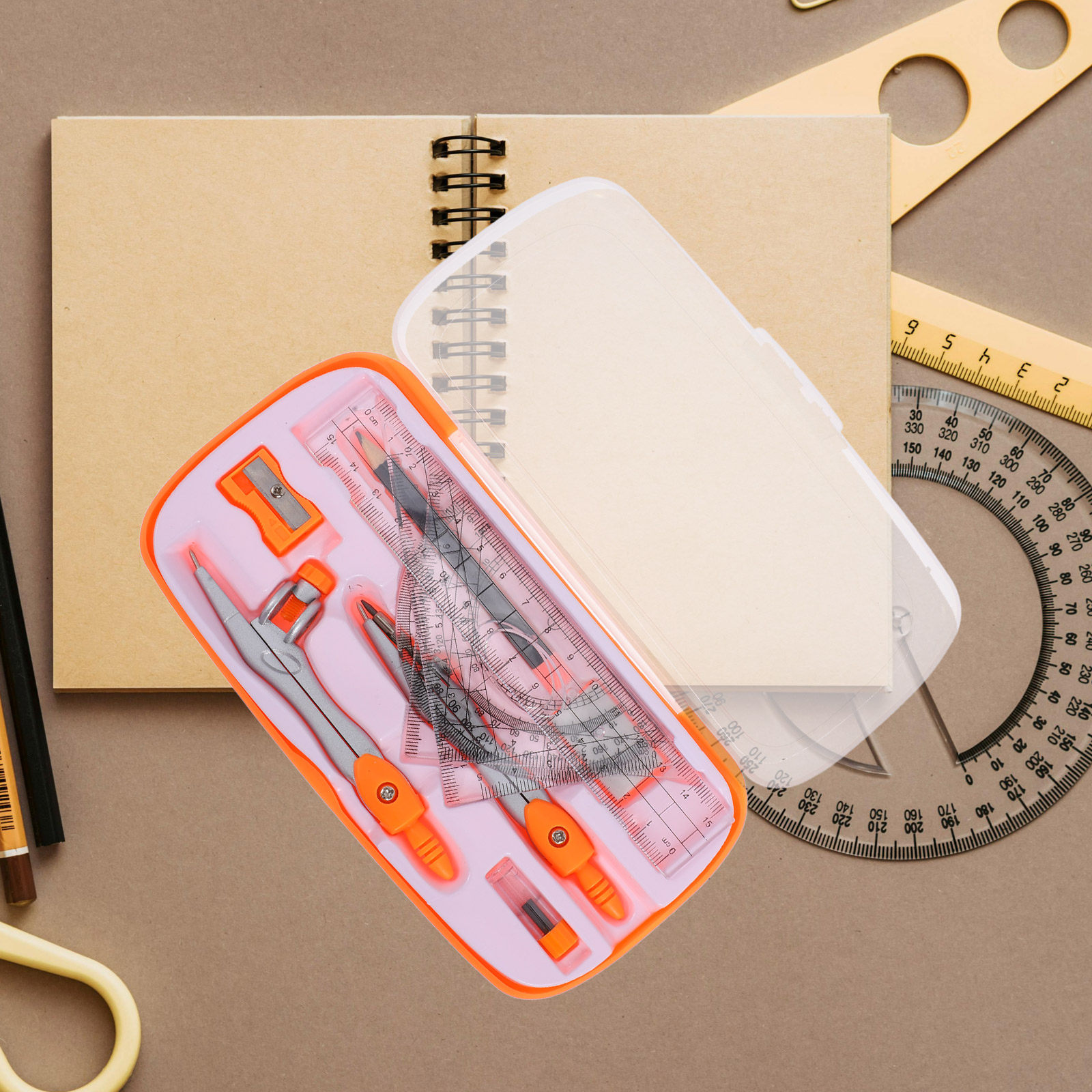 1 zestaw: plastikowy kątomierz – Math Geometry Set With Compass recenzja i cena