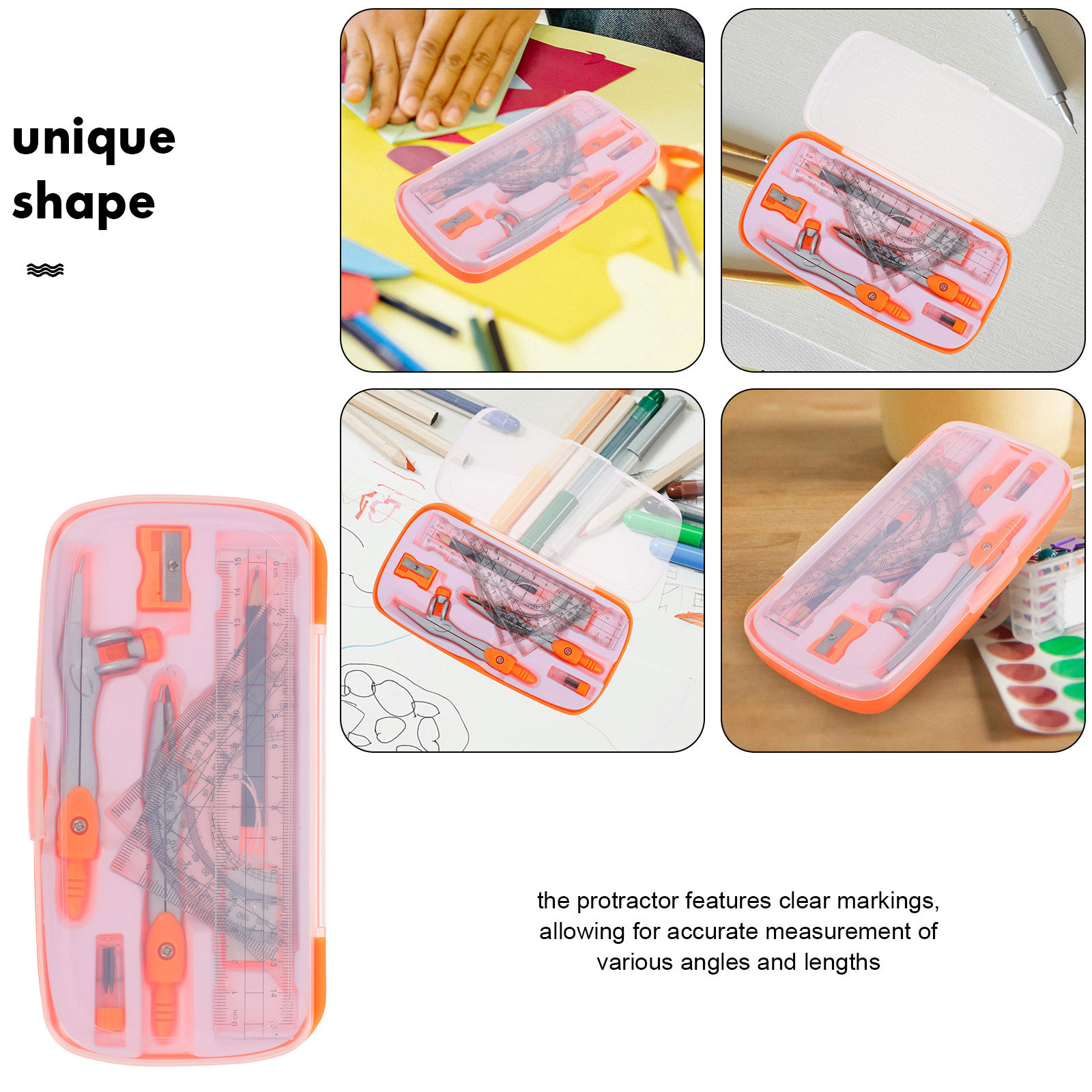 1 zestaw: plastikowy kątomierz – Math Geometry Set With Compass recenzja i cena